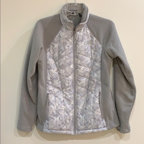 New Balance Jackets & Blazers - New Balance Gray Puffer Fleece Zip Up Jacket